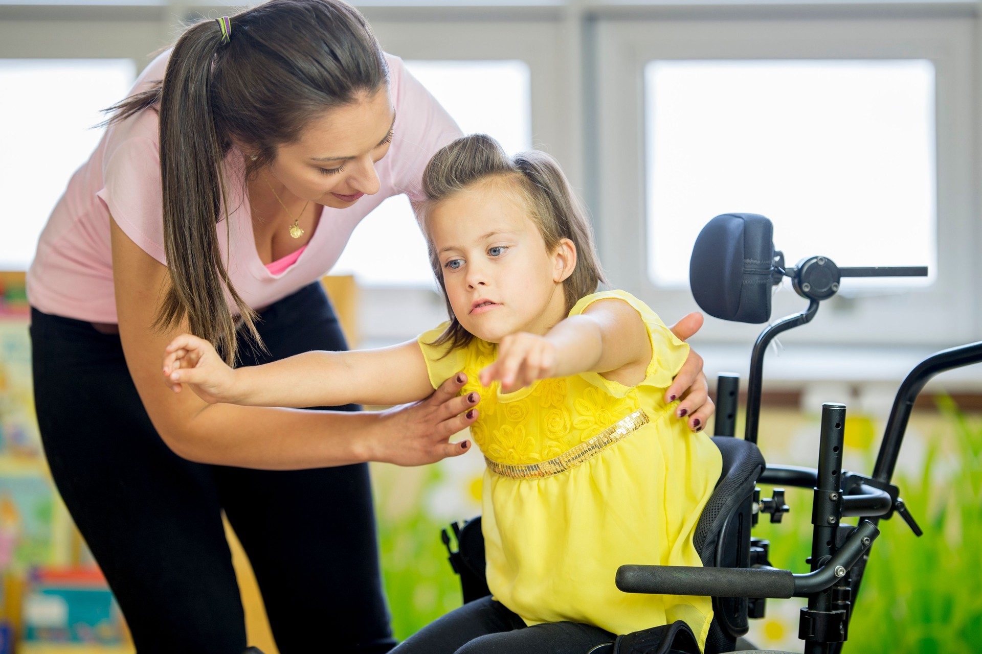 Handicap Child Doing Physical Therapy